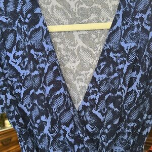 Apt. 9 black and navy snakeskin faux wrap dress